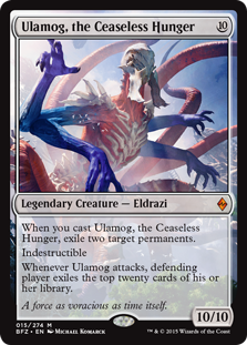 Ulamog, the most powerful card from <em>BFZ</em>, does seem slightly more powerful than <em>OGW</em>'s Kozilek at first blush.
