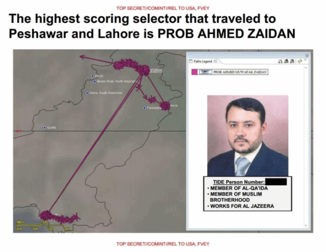 The highest scoring selector who travelled to Peshawar and Lahore is "PROB AHMED ZAIDAN", Al-Jazeera's long-time bureau chief in Islamabad.