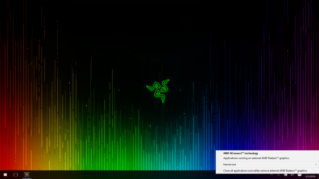 XConnect shows which applications are running on the external GPU.