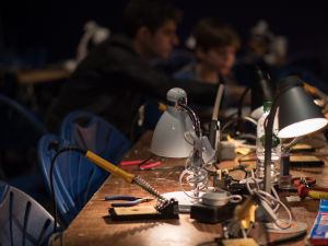 A wide range of guided activities included soldered electronics projects with MadLab