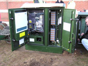 Inside an Openreach VDSL2 cabinet.