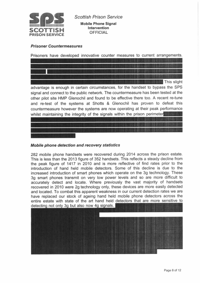 One document obtained from the Scottish Prison Service via a Freedom of Information request by The Ferret.