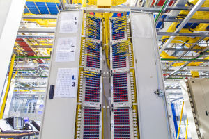 A distribution frame at the Tata landing site/data centre.