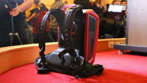 The rear of the MSI Backpack PC.
