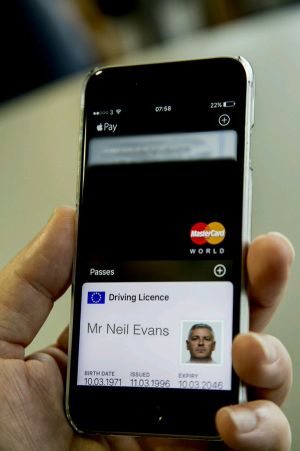 An early prototype of a driving licence within Apple Wallet