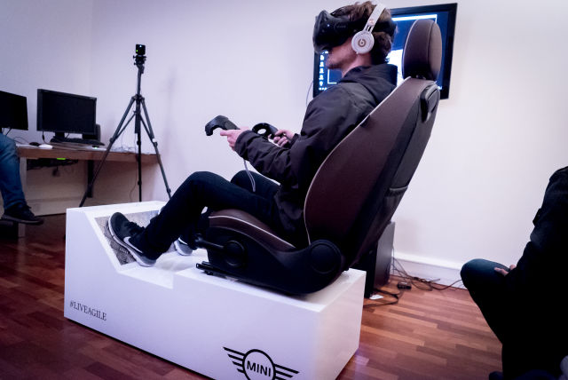 Framestore created a Mini test drive experience on the HTC Vive, complete with vibrating chair.