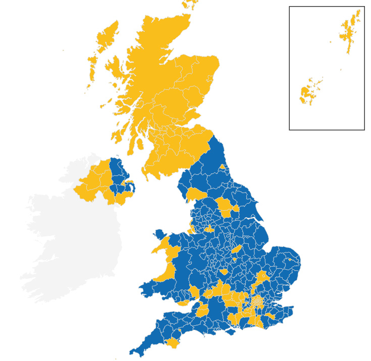 uk eu referendum map