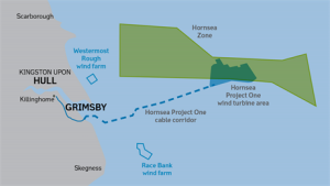 A map of the Hornsea Zone, where the various projects will be located.