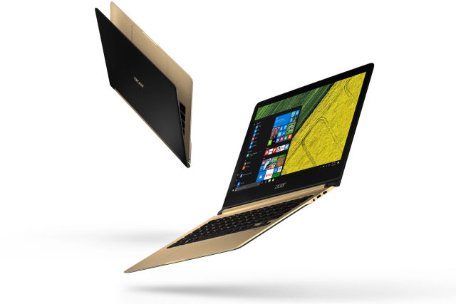 The Acer Swift 7, free falling.