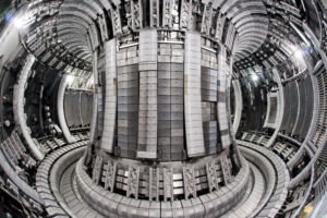 The interior of the JET plasma fusion tokamak thing.