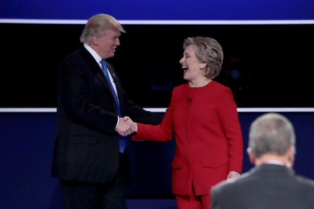 Hillary Clinton and Donald Trump during the bruising US presidential campaign when plenty of barbs were exchanged.