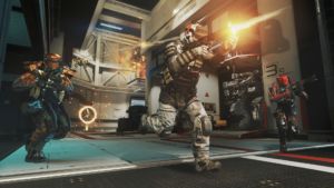 Despite the sci-fi setting, the shooting is classic <em>Call of Duty</em>.