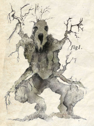 At the start of the game you receive a codex, which contains awesome sketches like this. (This is a waldgeist.)