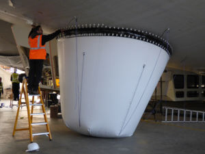 One of Airlander 10's new airbags.