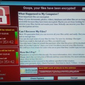 Another shot of the ransomware, this time obtained by the BBC. Note the slightly different timings on the left.