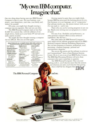 An original IBM PC 5150 print ad. Ads were different back then...