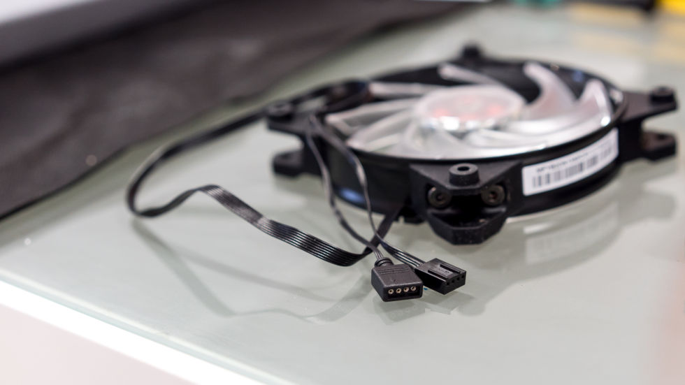 CoolerMaster's MasterFan Pro fans use a PWM header and a standard four-pin RGB header for wide compatibility.
